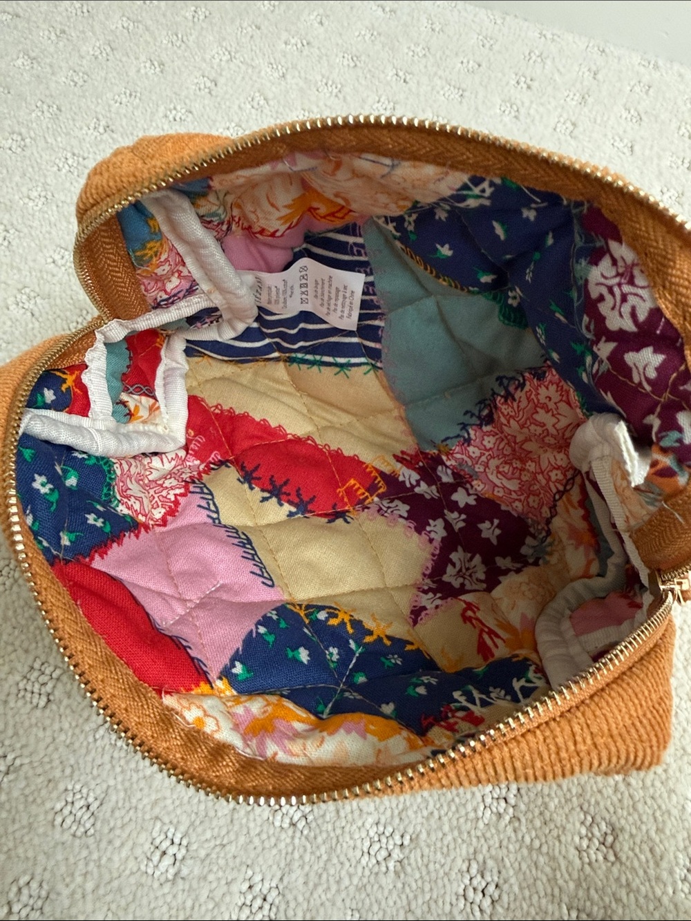 NEW Sezane Quilted Corduroy Small Makeup Pouch
